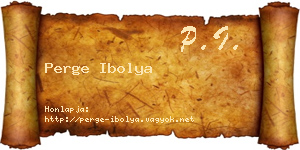 Perge Ibolya névjegykártya